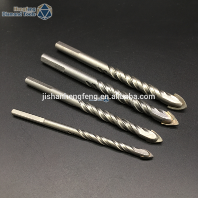 Twist triangle glass drill bit for drilling glass